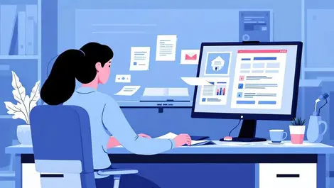 Professional person preparing documents digital papers website layout modern office