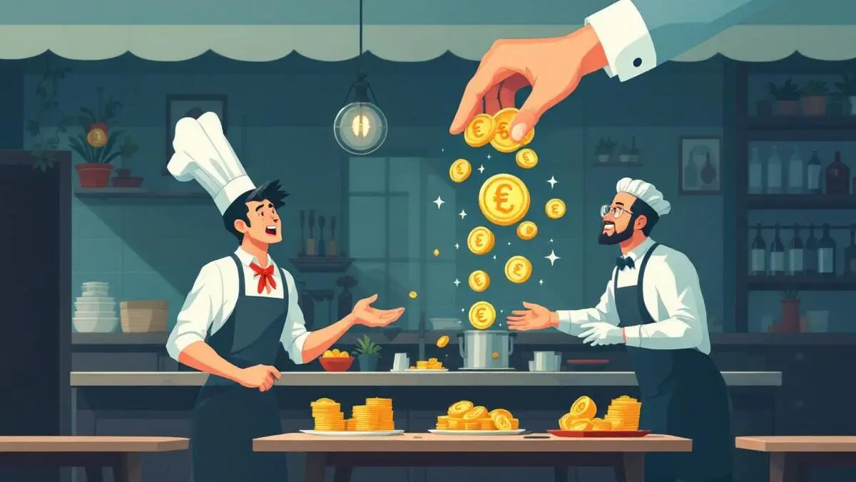 European restaurant chef waiter relieved euros flow financial support