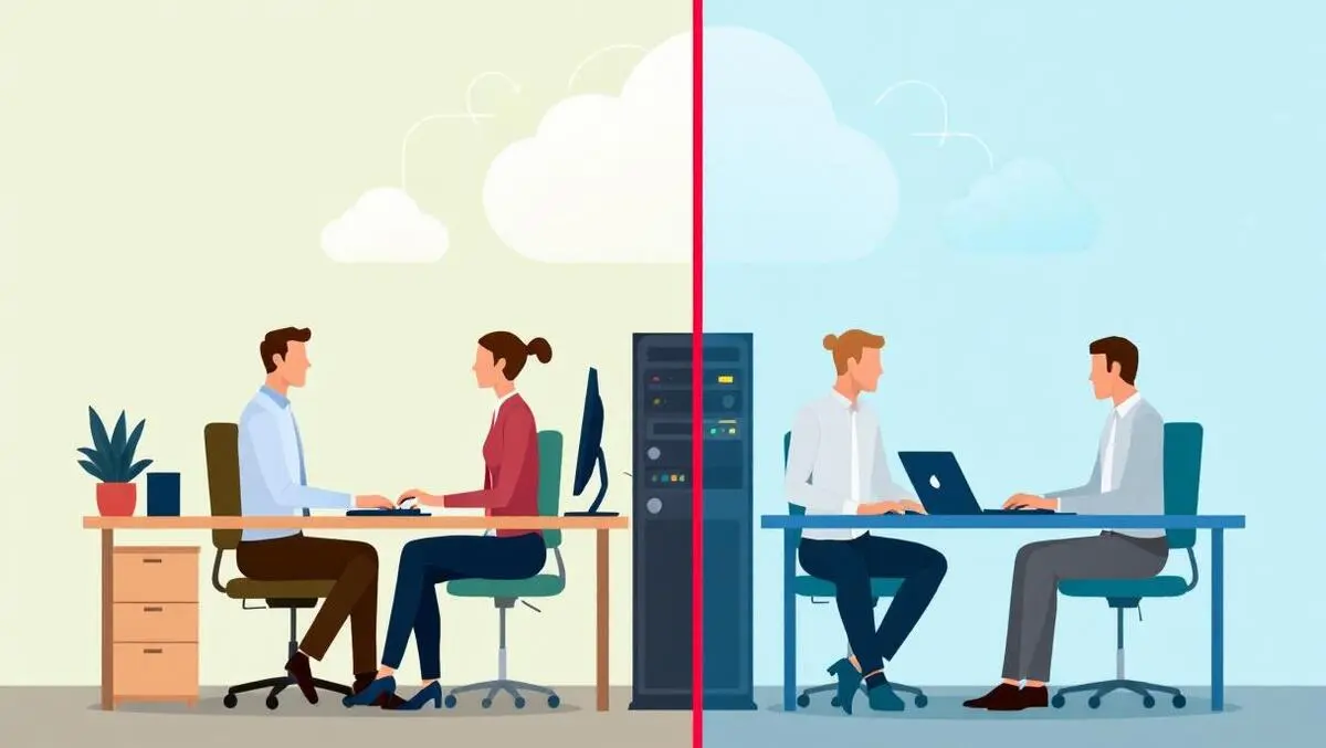 Small office accountants desktop computers vs laptops cloud it split