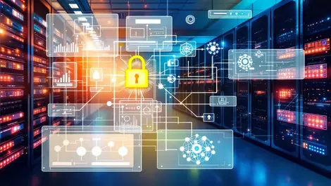 Secure server room computer racks machine learning neural network oversight protection