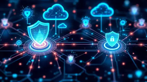 Interconnected computer networks digital shields cloud ai security integration