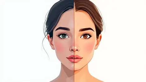 Realistic human face morphing between real and artificial contrast