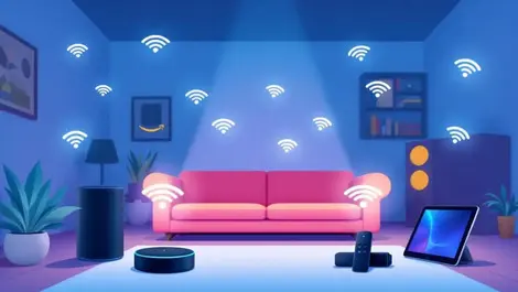 Realistic smart home amazon devices wifi signals wireless connectivity
