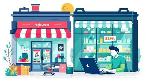 British high street store shopper laptop smartphone price parity uk