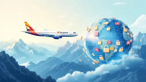 Drukair plane bhutan mountains to secure chip globe online payments