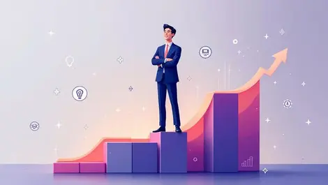 Asian business leader on asiapacific growth chart with ai motifs