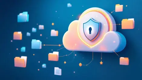 Corporate cloud storage shield real time file sanitisation icon art