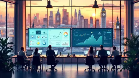 Modern open plan fintech office dublin london cloud expense growth