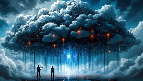 Stormy tangled server cloudscape it team data leaks high contrast