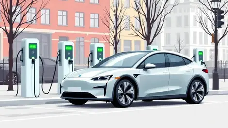 Modern ev charging station greater manchester urban street scene