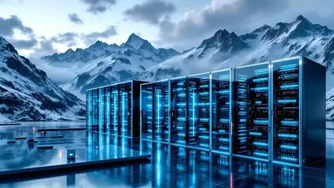 Swiss alps data center glass metal secure cloud ai infra