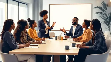 Black fintech professionals speaker network advisory board uk office illustration