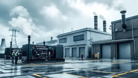 European data center exterior diesel generators filtration technicians emissions